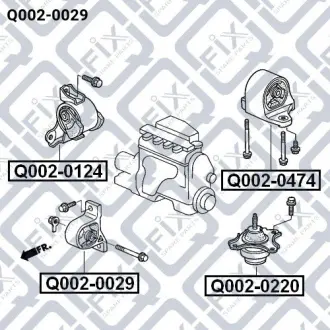 Подушка двигуна передня АКПП Q-FIX Q0020029