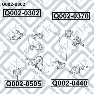 Подушка двигуна права (гідравлічна) Toyota Corolla ADE150/NDE150/NRE150/ZRE15#/ZZE150 2006-201 Q-FIX Q0020302