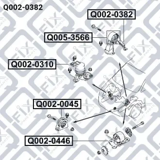 Подушка двигуна задня акпп Q-FIX Q0020382