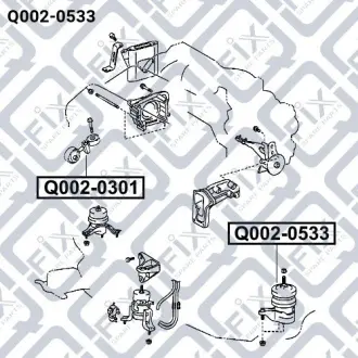 Подушка двигуна ліва (гідравлічна) Q-FIX Q0020533