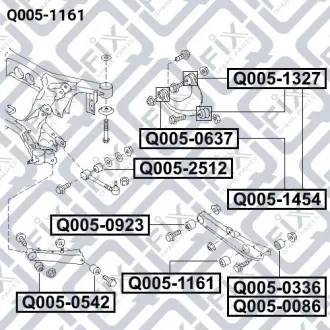 Сайлентблок задньої поперечної тяги Q-FIX Q0051161