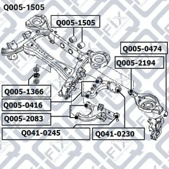 Сайлентблок заднього диференціала Q-FIX Q0051505