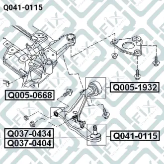 ОПОРА КУЛЬОВА ПЕРЕДН НИЖН ВАЖІЛЯ NISSAN X-TRAIL T3 Q-FIX Q0410115