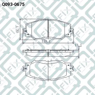 Колодки гальмівні передні Toyota Auris 1.4i, 1.6i 06–/Toyota Corolla 1.6 16V 08–/Toyota RAV4 06– Q-FIX Q0930675