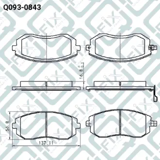 Колодки гальмівні передні Subaru Forester 02–/05–/Impreza 00–/05–/08–/Legacy 03– Q-FIX Q0930843