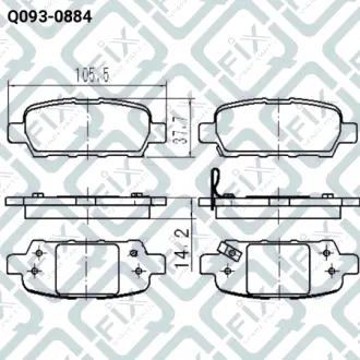 Колодки гальмівні задні дискові Nissan X-Trail/Murano Z50 04–/350Z Z33/Tiida/Teana/Qashqai Q-FIX Q0930884