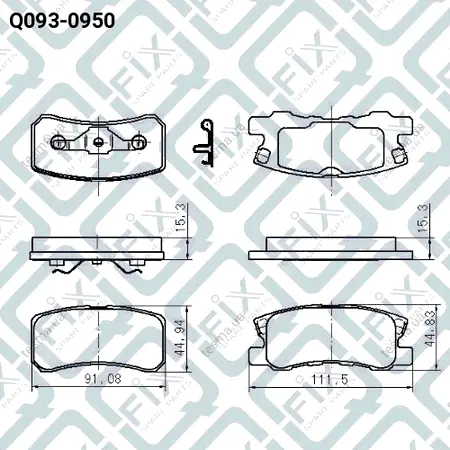 Колодки гальмівні задні дискові Q-FIX Q0930950 (фото 1)
