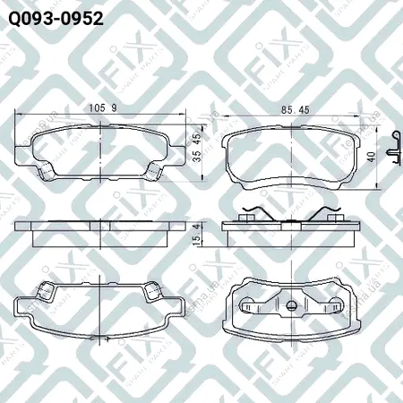 Колодки гальмівні задні дискові Q-FIX Q0930952 (фото 1)