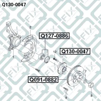Ступица передняя Q-FIX Q1300047