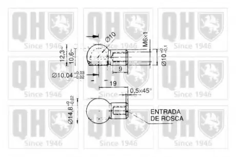 Gas spring, shock absorber. Пружина газовая, амортизатор QUINTON HAZELL 128124
