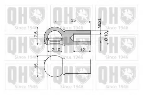 Gas spring, shock absorber. Пружина газовая, амортизатор QUINTON HAZELL 128342