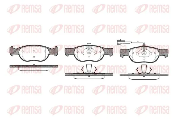 Комплект тормозных колодок, дисковый тормоз REMSA 058831 (фото 1)