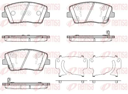 KIA Комплект гальмівних колодок STINGER (CK) 2.0 T-GDI 17- REMSA 181102