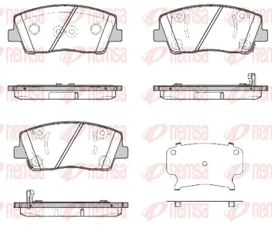 KIA Гальмівні колодки передні STINGER (CK) 2.0 T-GDI 4WD 17- REMSA 181202