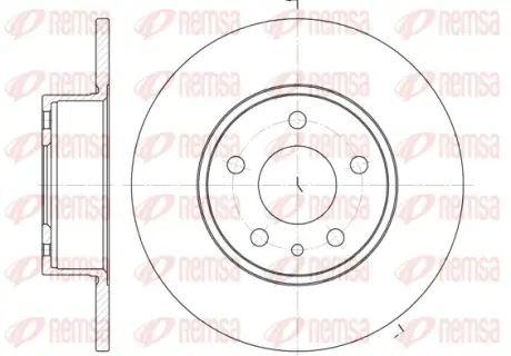 FIAT Гальмівний диск задн. LINEA 1.6 D Multijet 09-, LANCIA LYBRA (839) 2.4 20V 01-05, ALFA ROMEO 156 (932) 1.9 JTD (932B2) 97-00 REMSA 614900