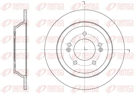 KIA Диск гальмівний задн. CARENS IV 13- REMSA 6157200