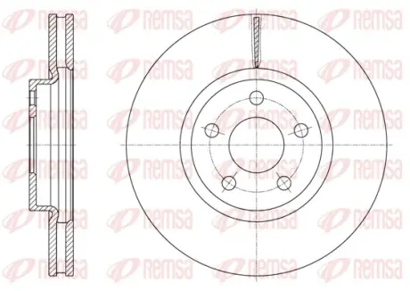 FORD Диск гальмівний передній Monder 07- S-Max 06- Kuga 08- Galaxy 06- REMSA 6160310