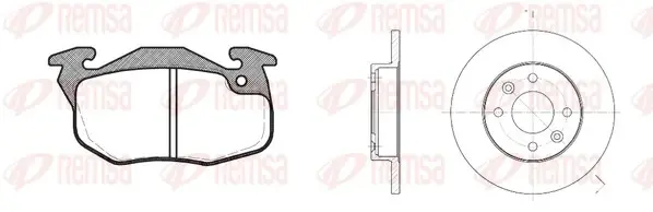 PEUGEOT К-кт гальмів. колодки 0141.02 + диски 6080.10 передн.106,205,305,309,405,Renault 11,19,21,Clio,Rapid,Super 5 REMSA 819201 (фото 1)