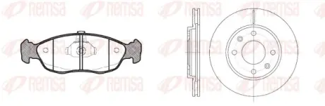 PEUGEOT К-кт гальм. колодки 0461.10 + диски 6131.10 106 II (1A_, 1C_) 1.1 i 97-01, CITROEN SAXO (S0, S1) 1.5 D 96-03 REMSA 846102