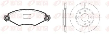 PEUGEOT К-кт гальм. колодки 0643.10 + диски 6131.10 206 (2A/C) 1.6 i 98-00 REMSA 864307
