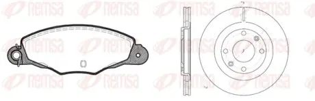 CITROEN К-кт гальм. колодки 0659.04 + диски 6240.10 передн.Berlingo 96-,BX,Xantia,Xsara,ZX,Peugeot 206,405,Partner REMSA 865901