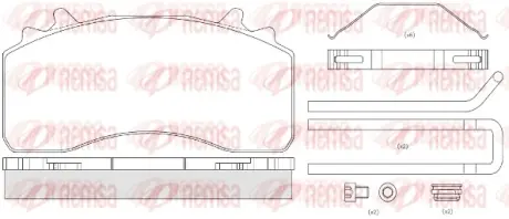 Комплект тормозных колодок, дисковый тормоз REMSA JCA152680