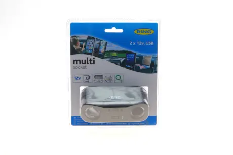 Розгалужувач прикурювача (індикатор батареї) (2x12/1xUSB) RING RMS7