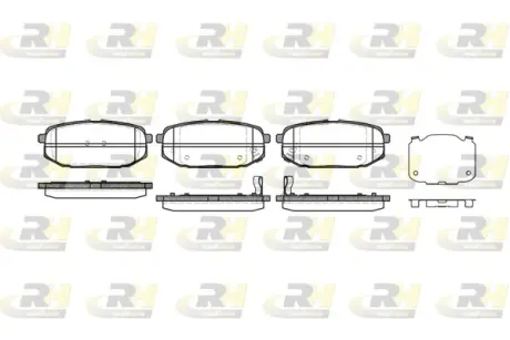 Комплект тормозных колодок, дисковый тормоз ROADHOUSE 2114702