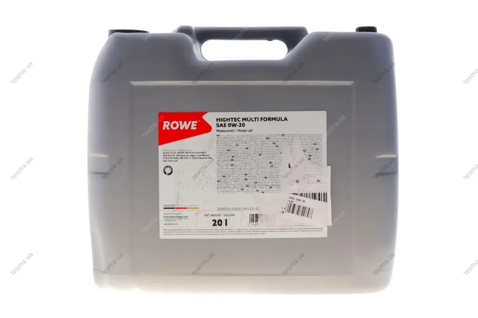 Олива 0W20 HIGHTEC MULTI FORMULA (20L) (MB 229.71/GM dexos D) (ACEA C5/C6) (API SP/SN PLUS) ROWE 20202020099 (фото 1)