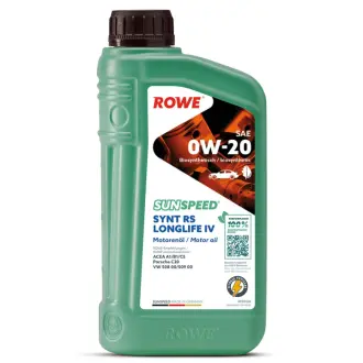 Олива 0W20 SUNSPEED SYNTH RS LONGLIFE IV (1L) (Porsche C20/VW 508 00/509 00) (ACEA A1/B1/C5) ROWE 4920036-0010-99