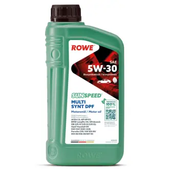 Олива 5W30 SUNSPEED MULTI SYNT DPF (1L) (BMW LL-04/MB229.51/229.31/229.52/VW504 00/507 00/GM dexos2) ROWE 4920125-0010-99