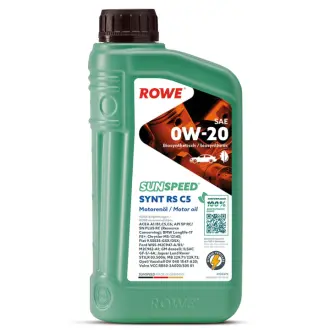 Олива 0W20 SUNSPEED SYNT RS C5 (1L) (ACEA A1/B1/C5/C6) (Longlife-17 FE+/MB 229.71/229.72/M2C962-A1) ROWE 4920379-0010-99