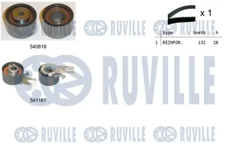 К-кт ГРМ (пасок+ролик) Volvo C30/C70/S40/S60/S80/V40/V50 06- RUVILLE 550326