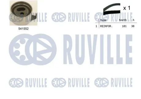 К-кт ГРМ Ford Ranger, Mazda B-Serie 2.5TD 99-06 RUVILLE 550428