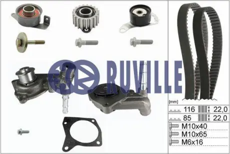 Водяной насос + комплект зубчатого ремня RUVILLE 55214713