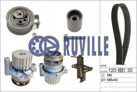 Водяной насос + комплект зубчатого ремня RUVILLE 55494731