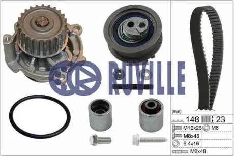 Водяной насос + комплект зубчатого ремня RUVILLE 55772701