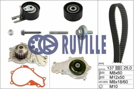 Водяной насос + комплект зубчатого ремня RUVILLE 55953721