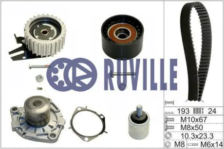 Водяной насос + комплект зубчатого ремня RUVILLE 56036721