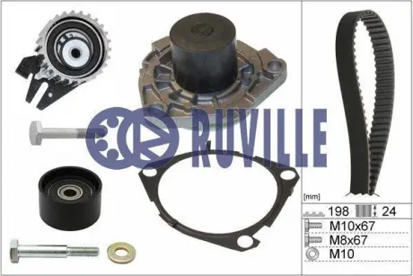 Водяной насос + комплект зубчатого ремня RUVILLE 56036791