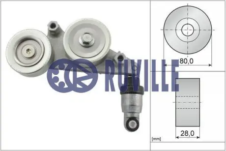 Амортизатор, поликлиновой ремень RUVILLE 57434