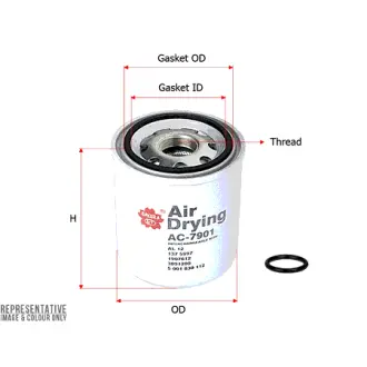 Air dryer, desiccant, Spin-on. Фильтр осушителя воздуха для пневмотормозов SAKURA AC7901