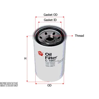 Oil filter, Spin-On. Фильтр масляный, накручиваемый SAKURA C1007