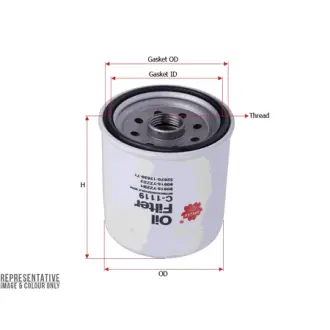 Oil filter, Spin-On. Фильтр масляный, накручиваемый SAKURA C1119