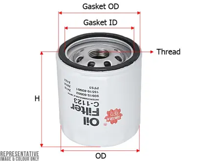 Oil filter, Spin-On. Фильтр масляный, накручиваемый SAKURA C1123