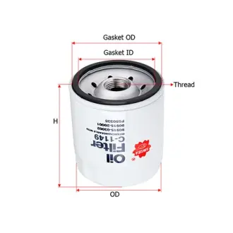 Oil filter, Spin-On. Фильтр масляный, накручиваемый. Фільтр масляний, накручуваний SAKURA C1149