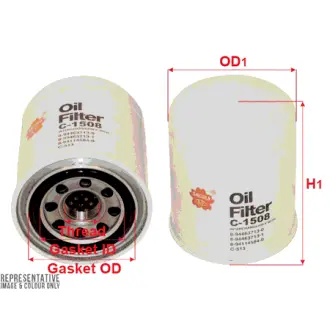 Oil filter, Spin-On. Фильтр масляный, накручиваемый SAKURA C1508