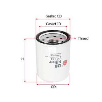 Фильтр масляный, накручиваемый. Фільтр масляний, накручуваний. Oil filter, Spin-On SAKURA C1614