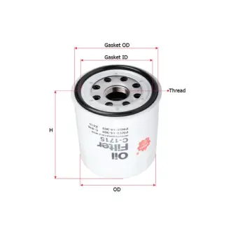 Oil filter, Spin-On. Фильтр масляный, накручиваемый SAKURA C1715