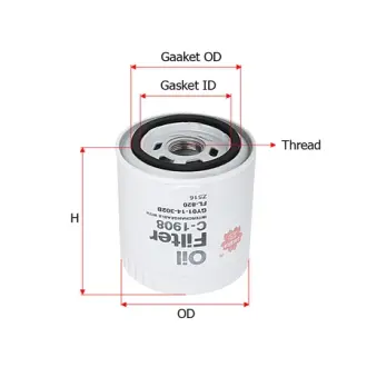 Фильтр масляный, накручиваемый. Фільтр масляний, накручуваний. Oil filter, Spin-On SAKURA C1908